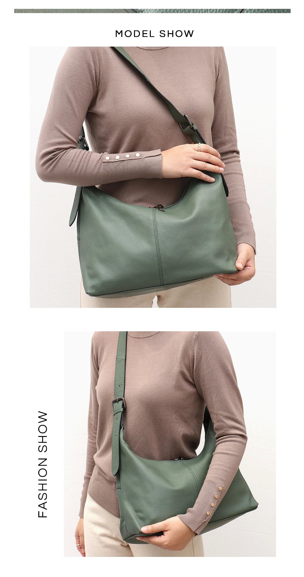 Luxury Women Cowhide Crossbody Bag Large Casual Shoulder Purse Wide Strap Handbag Female Daily 100% Genuine Leather Hobo Sack