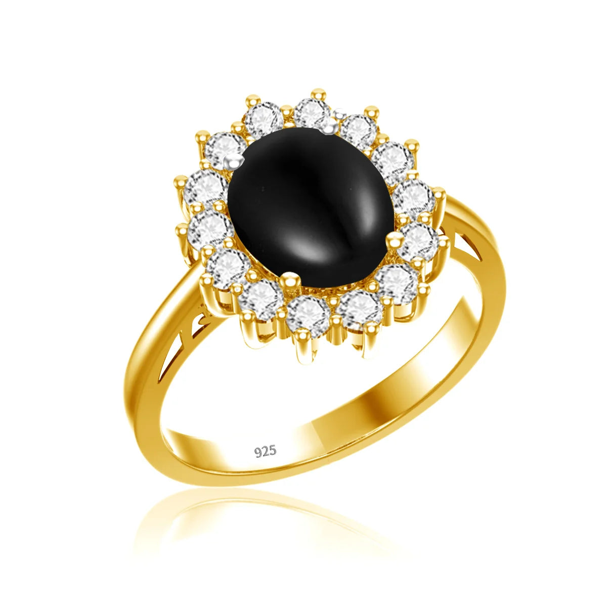 Princess Diana Gold Emerald Ring Women Oval Stone 8*10mm Trending Victoria Jewelry luxury Engagement Gift High Quality