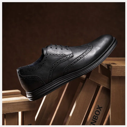 Sapatos Sociais Masculinos de Couro Genuíno Sapatos Casuais Confortáveis Masculinos Sapatos de Trabalho de Escritório Elegantes com Cadarço Masculinos