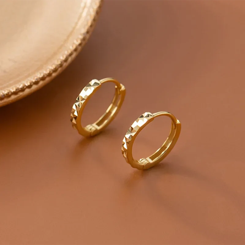 925 Sterling Silver Simple Geometric Car Flower Circle Charm Earrings Fashion Gothic Wedding Piercing Hoop Jewelry Female