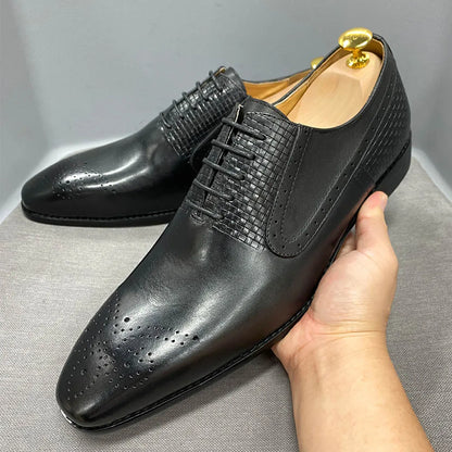 Size 6 To 13 Mens Oxford Dress Shoes Genuine Leather Handmade Green Lace-Up Brogue Classic Party Wedding Formal Shoes for Men