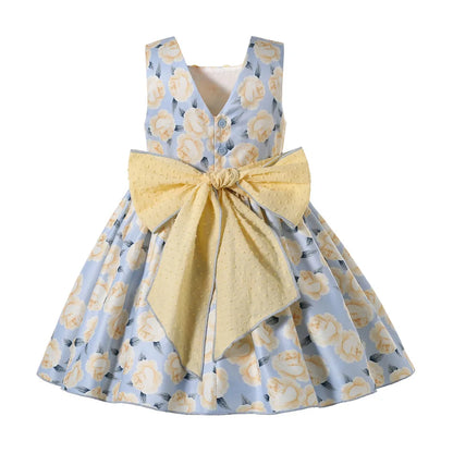 Mother Kids Baby Girls Summer Autumn Flower Bridesmaid Dresses for Children Princess Party Wedding Clothes 2368101214Y