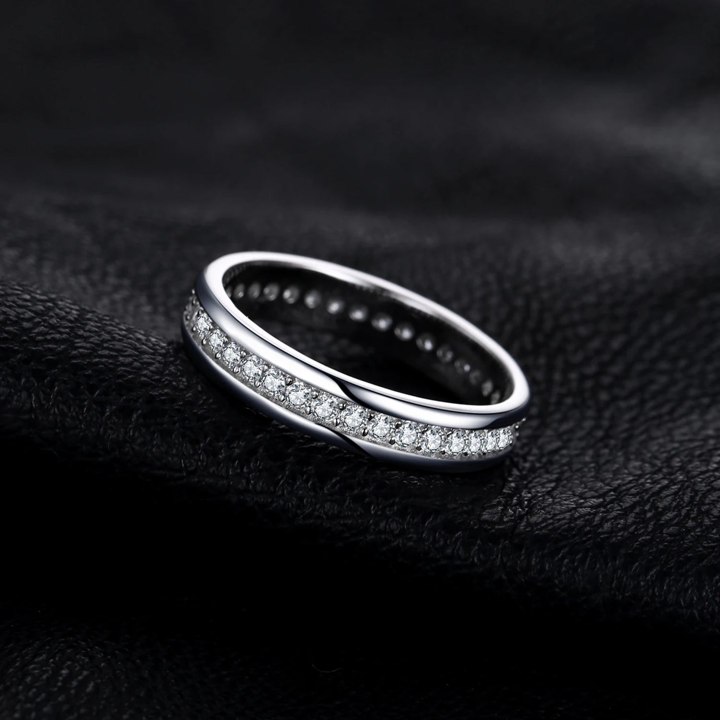 Solid 925 Sterling Silver Wedding Engagement Ring for Woman AAAAA CZ Simulated Diamond Band Ring Luxury Jewelry
