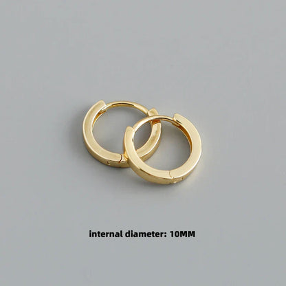 925 Sterling Silver Minimalist Punk Rock Circle Hoop Earrings for Women Men Goth Piercing Ear Buckle Charm Fine Jewelry