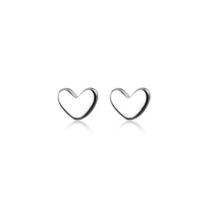 Real 100% 925 Sterling Silver Cute Sweet Hollow Mini Small Flower Geometric Stud Earrings for Women Korean Fine Jewelry