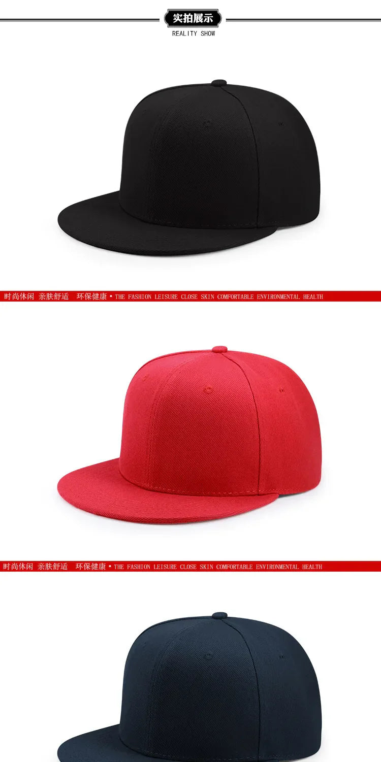 Man Plus Size Baseball Caps Adult Flat Peak Hip Hop Fitted Hat Men Women Large Size Snapback Cap size 6 3/4 to size 8