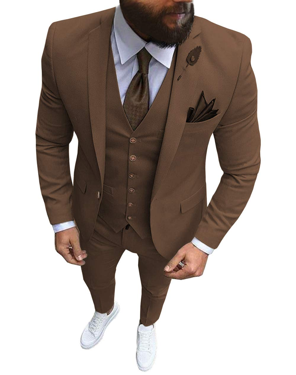Ternos Masculinos de Baile Smoking Slim Fit 3 Peças Ternos de Casamento para Noivos