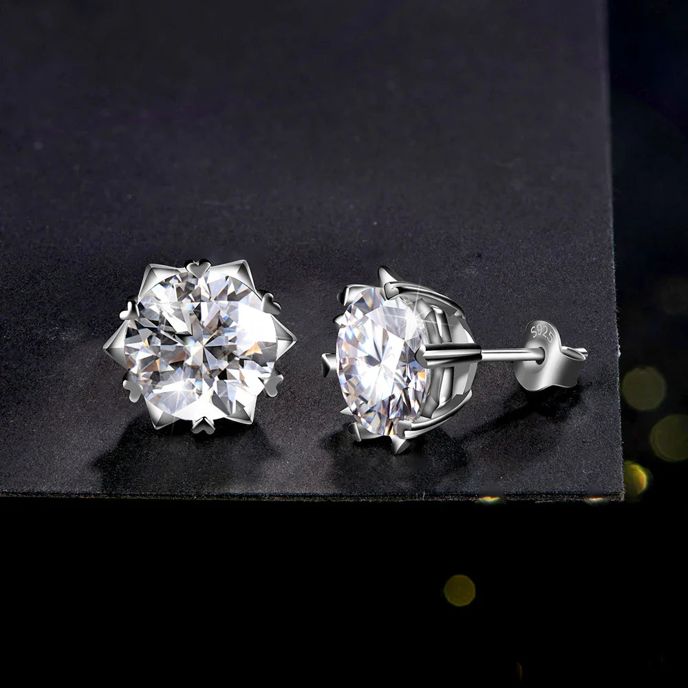 Classic 100% 925 Sterling Silver 2.0CT Moissanite Gemstone Anniversary Wedding Earrings Fine Jewelry Gift Wholesale