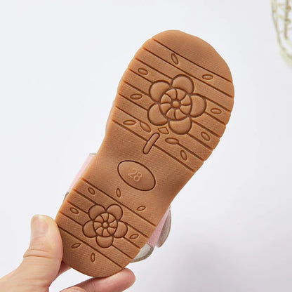 Hot selling little girl flower Sandals kids closed toe princess shoes for summer 3-7years older