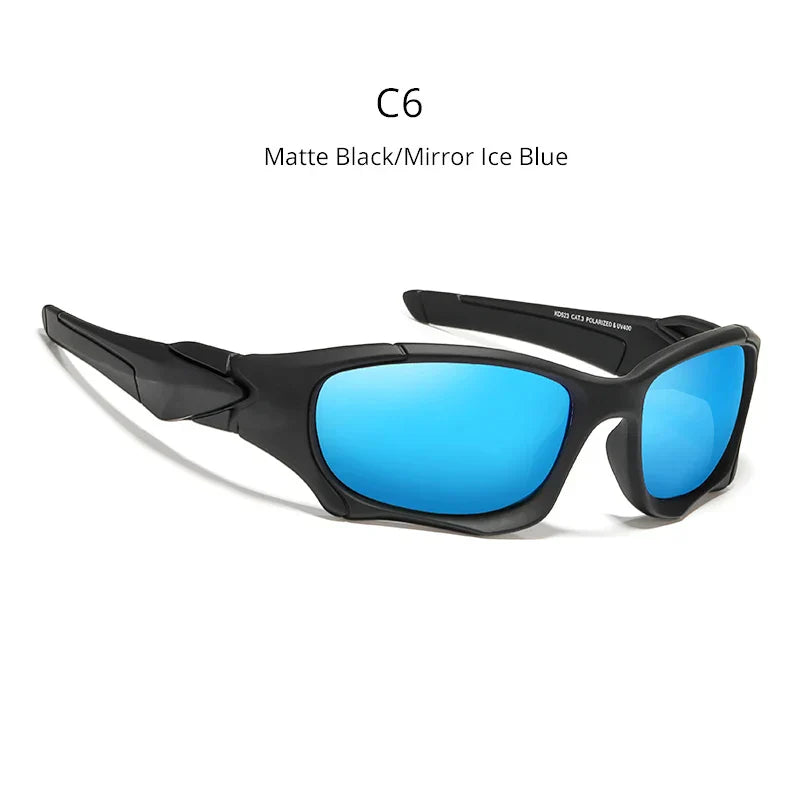 Outdoor Sports Polarized Sunglasses Men Curve Cutting Frame Stress-Resistant Lens Shield Sun Glasses Women KD0623