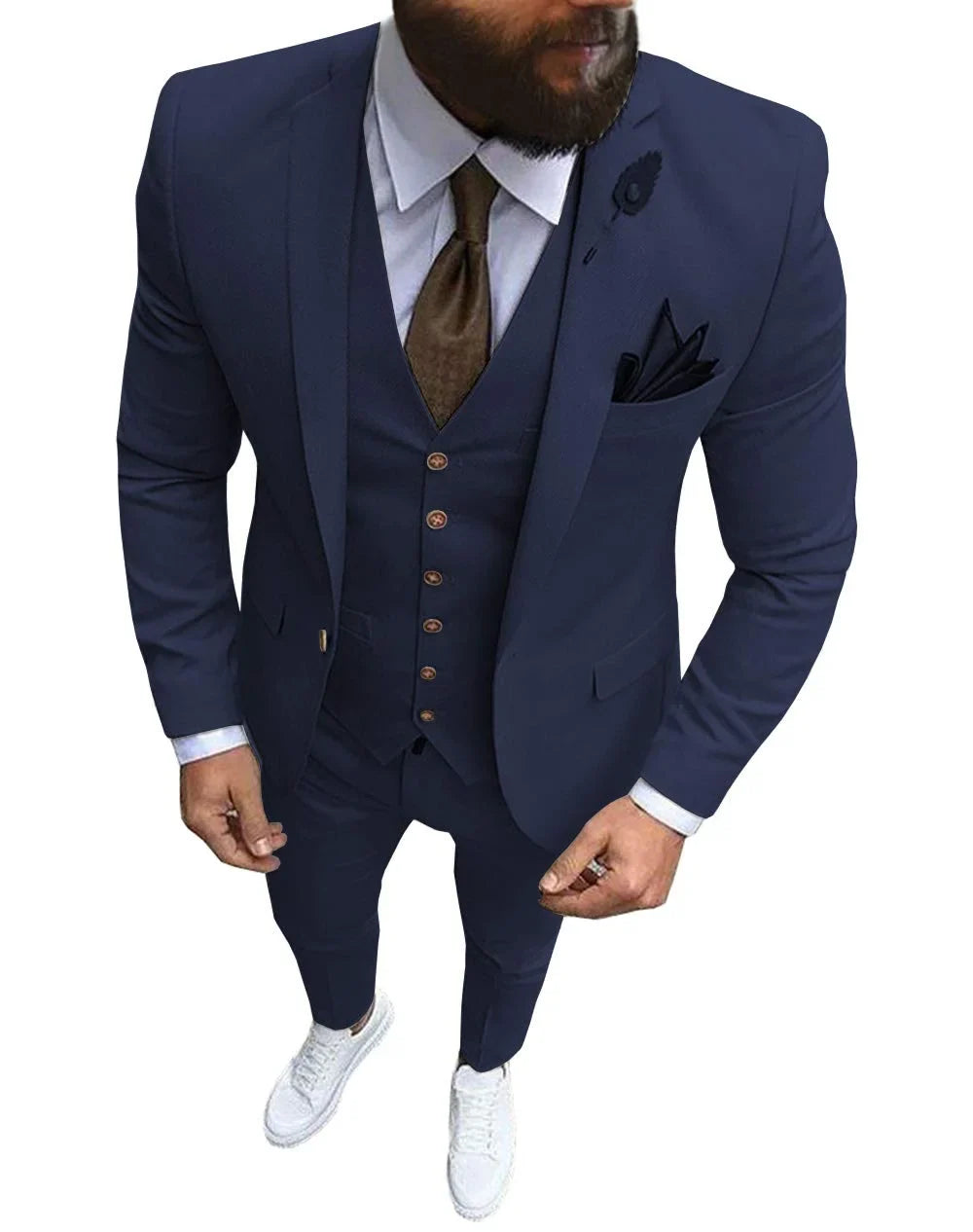 Ternos Masculinos de Baile Smoking Slim Fit 3 Peças Ternos de Casamento para Noivos