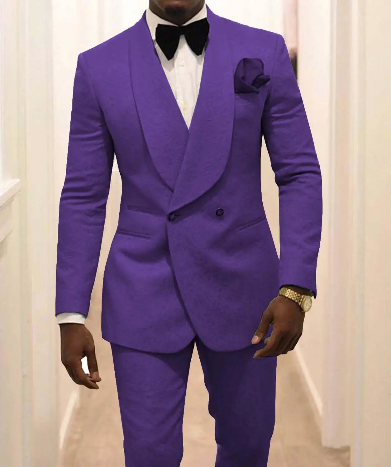 Custom Made Groomsmen White Pattern Groom Tuxedos Shawl Lapel Men Suits 2 Pieces Wedding Best Man ( Jacket+Pants+Tie ) C922