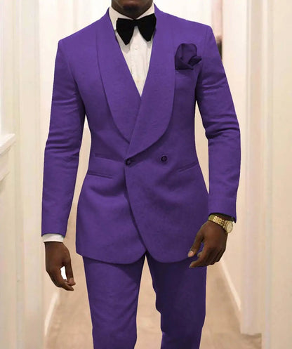 Custom Made Groomsmen White Pattern Groom Tuxedos Shawl Lapel Men Suits 2 Pieces Wedding Best Man ( Jacket+Pants+Tie ) C922