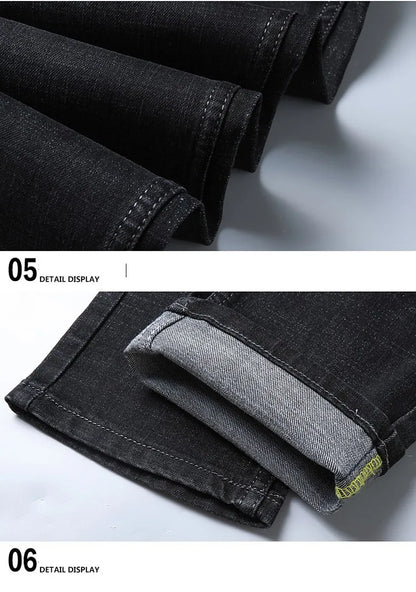 Brand  Casual Cotton Washed Clothing Jeans Masculino Jean Homme Pants Large Size Jeans Men Stretch Slim Denim Long