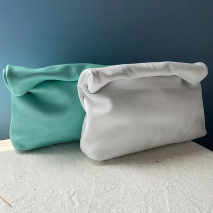 Leather Cowhide Handbag High Quality Leather Women's Foldable Designer Handbag Simple Magnet Handle Bags