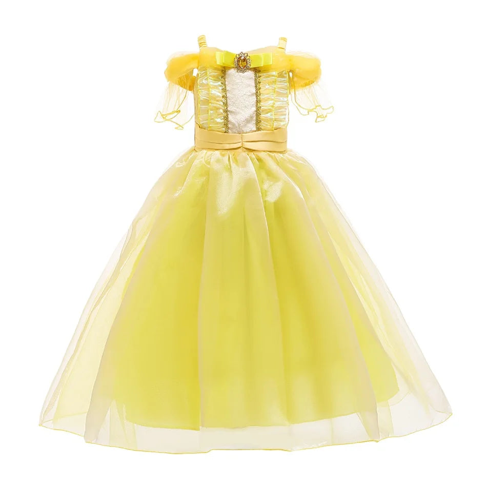 Girls Beauty and Beast Bell Costume Kids Summer Carnival 3 4 5 6 7 8 9 10 Years Dress Kids Princess Performance Cosplay Dresses