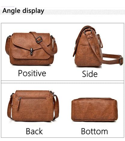 Vintage Shoulder Messenger Bags For Women 2024 New Purses And Handbags Soft Leather Crossbody Bags Casual Small Tote Bag Bolsos