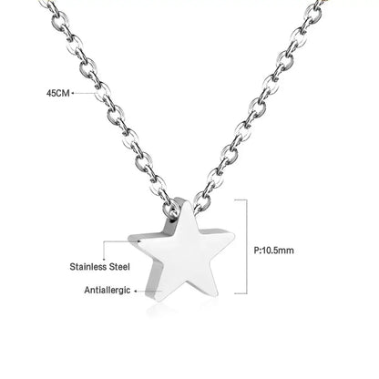 Heart Star Moon Pendant Necklaces Tiny Charms Stainless Steel Choker Women/Girls Y2K Sweater Boho Jewelry Collares