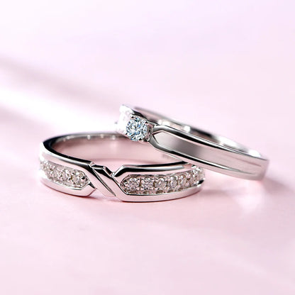 Solid 925 Sterling Silver Wedding Bands Ring for Women Men Jewelry VVS1 Moissanite Engagement Ring Couple Anniversary
