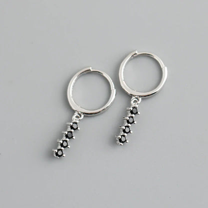 New Arrival Fashion Korean Blue Zircon Spike Geometric Stud Earrings for Women Real 925 Sterling Silver Gothic Jewelry