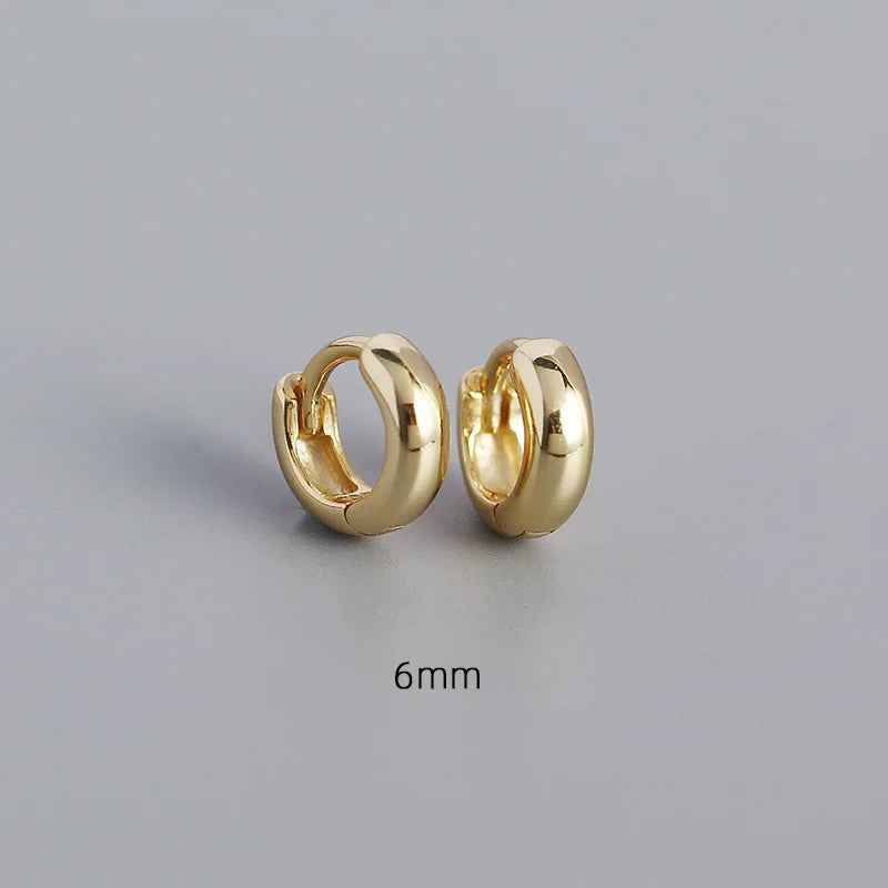 925 Sterling Silver Minimalism Punk Rock Wide Hoop Earrings for Women Men Fashion Gothic Bohe Huggie Ear Buckle Jewelry