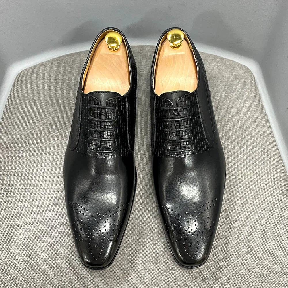 Size 6 To 13 Mens Oxford Dress Shoes Genuine Leather Handmade Green Lace-Up Brogue Classic Party Wedding Formal Shoes for Men