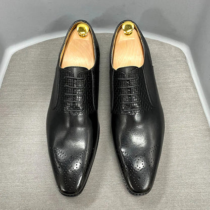 Size 6 To 13 Mens Oxford Dress Shoes Genuine Leather Handmade Green Lace-Up Brogue Classic Party Wedding Formal Shoes for Men