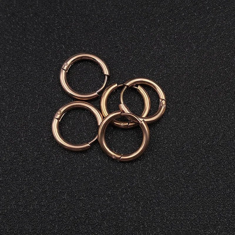 10pcs/lot Stainless Steel Hoop Earrings 2.5mm 2.0mm Thick for Men Women Blue Black Gold Colorful Round Circle Earring Wholesale
