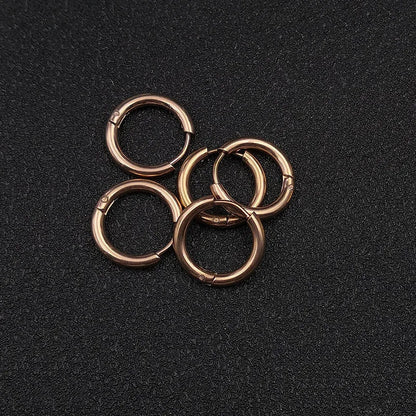 10pcs/lot Stainless Steel Hoop Earrings 2.5mm 2.0mm Thick for Men Women Blue Black Gold Colorful Round Circle Earring Wholesale