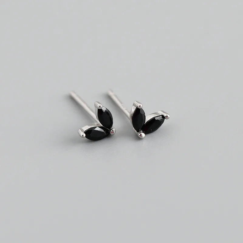 925 Sterling Silver Fashion Korean Chic Blue Horse Eye Zircon Stud Earrings for Women Teen Simple Color Piercing Jewelry