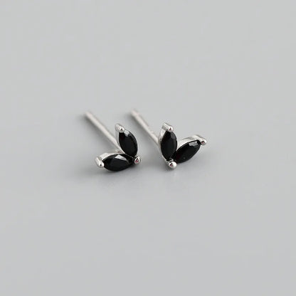 925 Sterling Silver Fashion Korean Chic Blue Horse Eye Zircon Stud Earrings for Women Teen Simple Color Piercing Jewelry