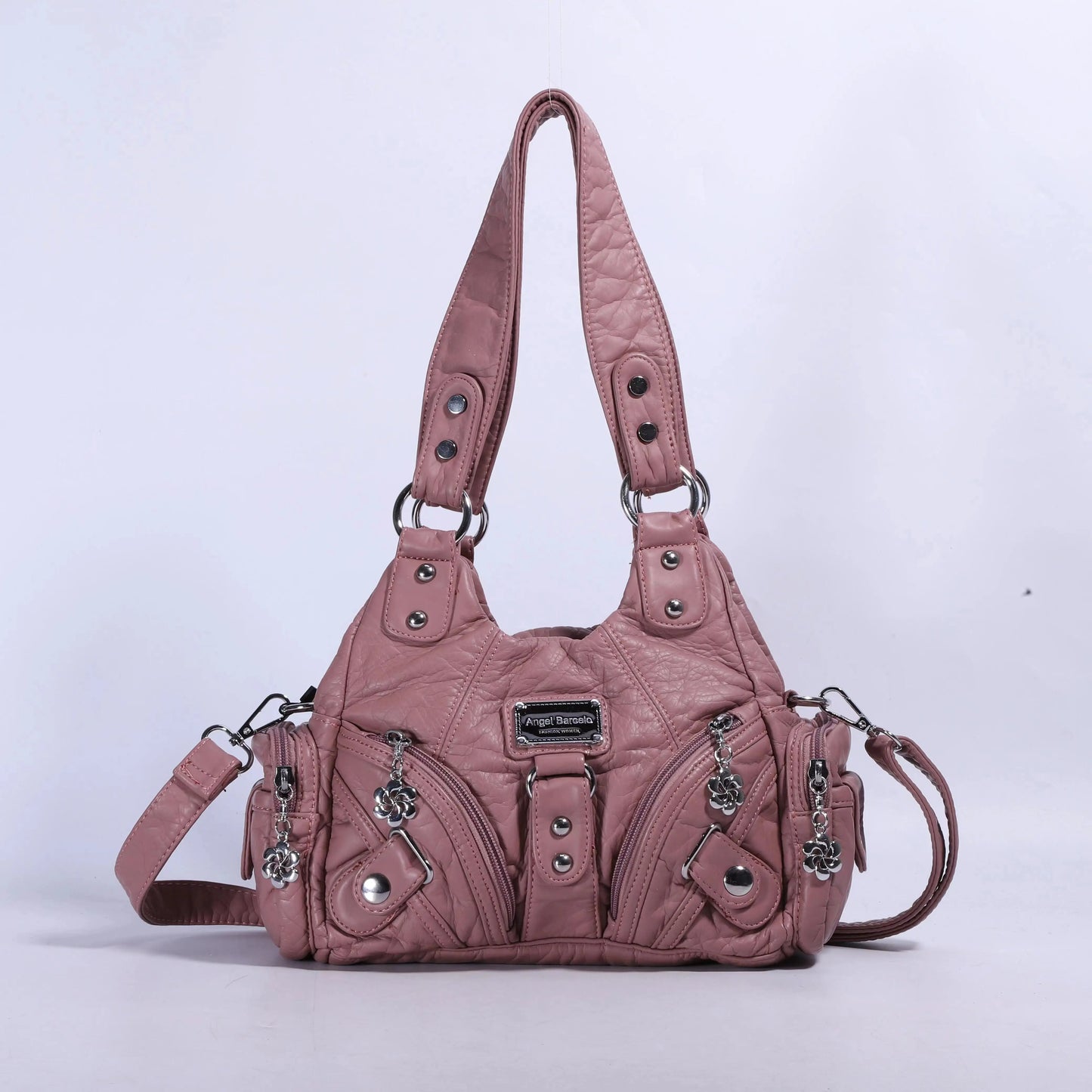 Women Handbags Rose Soft Tote Bag Small Top-handle Purse Fashion Satchel Multi-Pockets Shoulder Bag Hobos Phone Pack