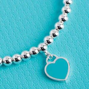 925 Sterling Silver Beads Bracelet Heart Charm Design Fashion Women Girls Lover Best Gift Hot Sale