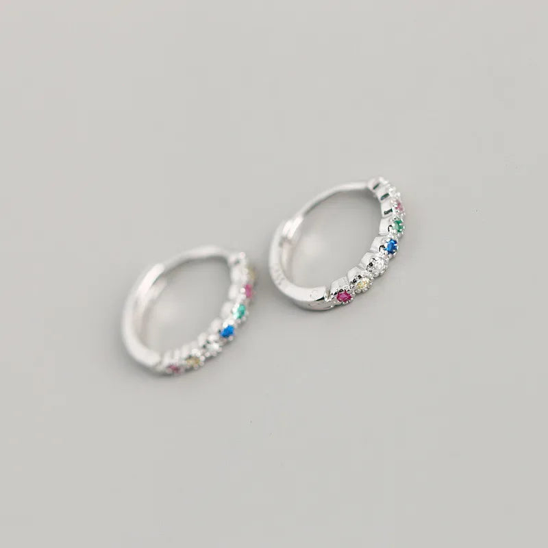 Real 100% 925 Sterling Silver Punk Hip-Hop Link Chain Gothic Studs Earrings for Fashion Women Jewelry Accessories 2022