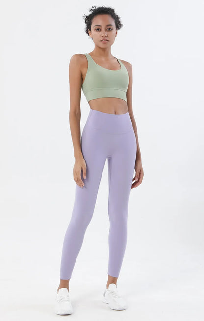 SOISOU Nylon Yoga Set Women's Tracksuit Gym Fitness Set Woman 2 Pieces Leggings Sports Bra Breathable Sportwear Woman Clothes
