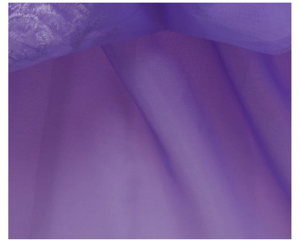 Girl Cosplay Princess Aurora Rapunzel Dress Up Kids Christmas Halloween Tulle Fancy Costume for Children Girls Birthday