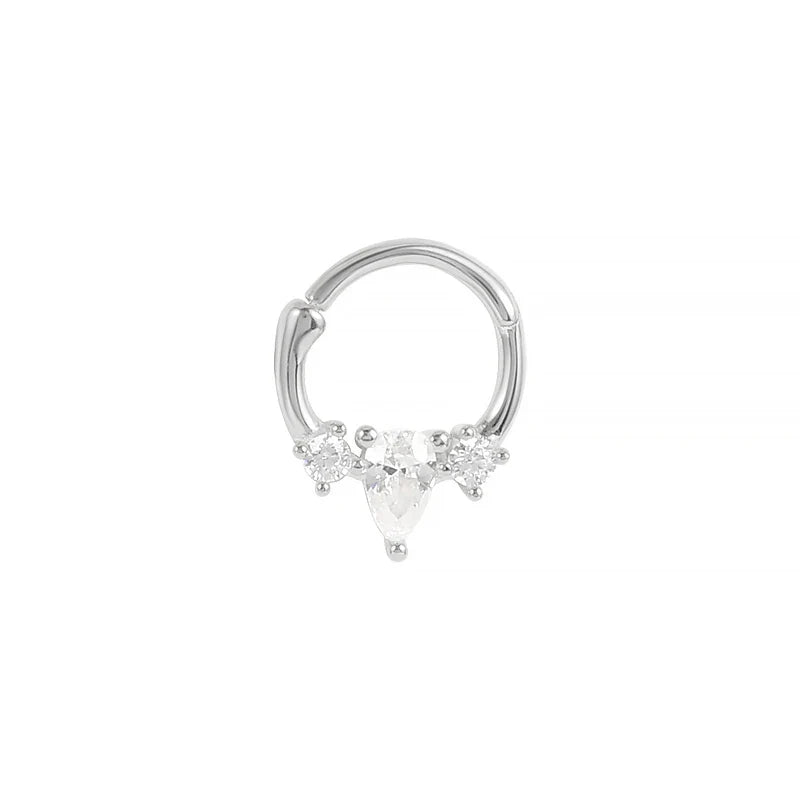 Multible Crystal Hoop Earrings for Women 2021 925 Sterling Silver Ear Nose Jewelry Earrings Heart Round joyas de plata 925