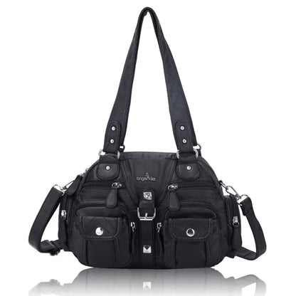 Vintage Bag Women Small Handbags Satchel Top-handle Handbag PU Shoulder Bag Dumpling Pack Multi-pockets Shoulder Bags