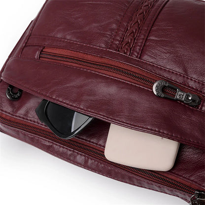 Fashion All-match Solid Color Messenger Bag High Capacity Womens Shoulder Bags 2021 New High Quality Pu Leather Women Handbag