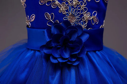 Baby Girls Princess Lace Flower Wedding Christmas Party Tutu Dress Children Kids Elegant Vestidos for 4-15Years Teenager Wear