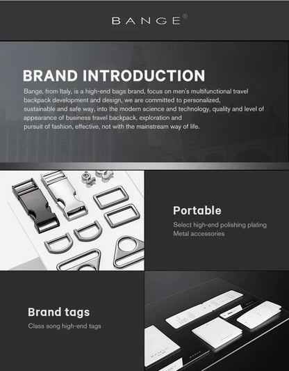 Slim Men Business Expandable Waterproof 15.6" Laptop Backpack Fashion Male Travel Light Scalable Shoulder Bags for Men