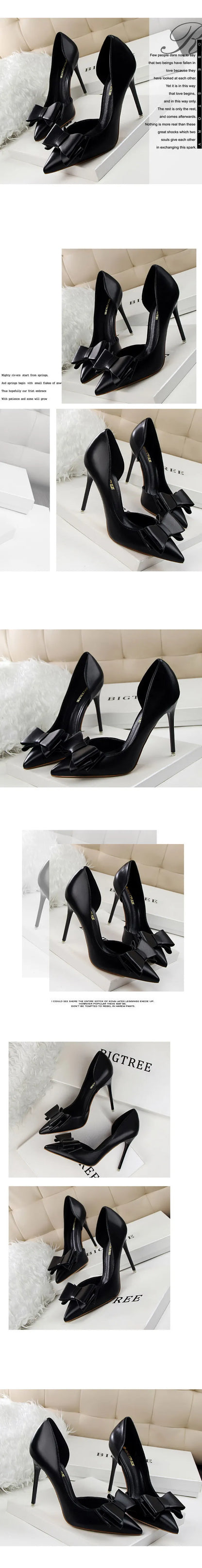 Shoes Bow-knot Woman Pumps Stiletto 10.5 Cm Women Basic Pump Pointed Toe Classic Pumps Sexy High Heels Women Shoes 2026