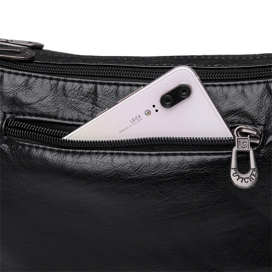 Fashion All-match Solid Color Messenger Bag High Capacity Womens Shoulder Bags 2021 New High Quality Pu Leather Women Handbag