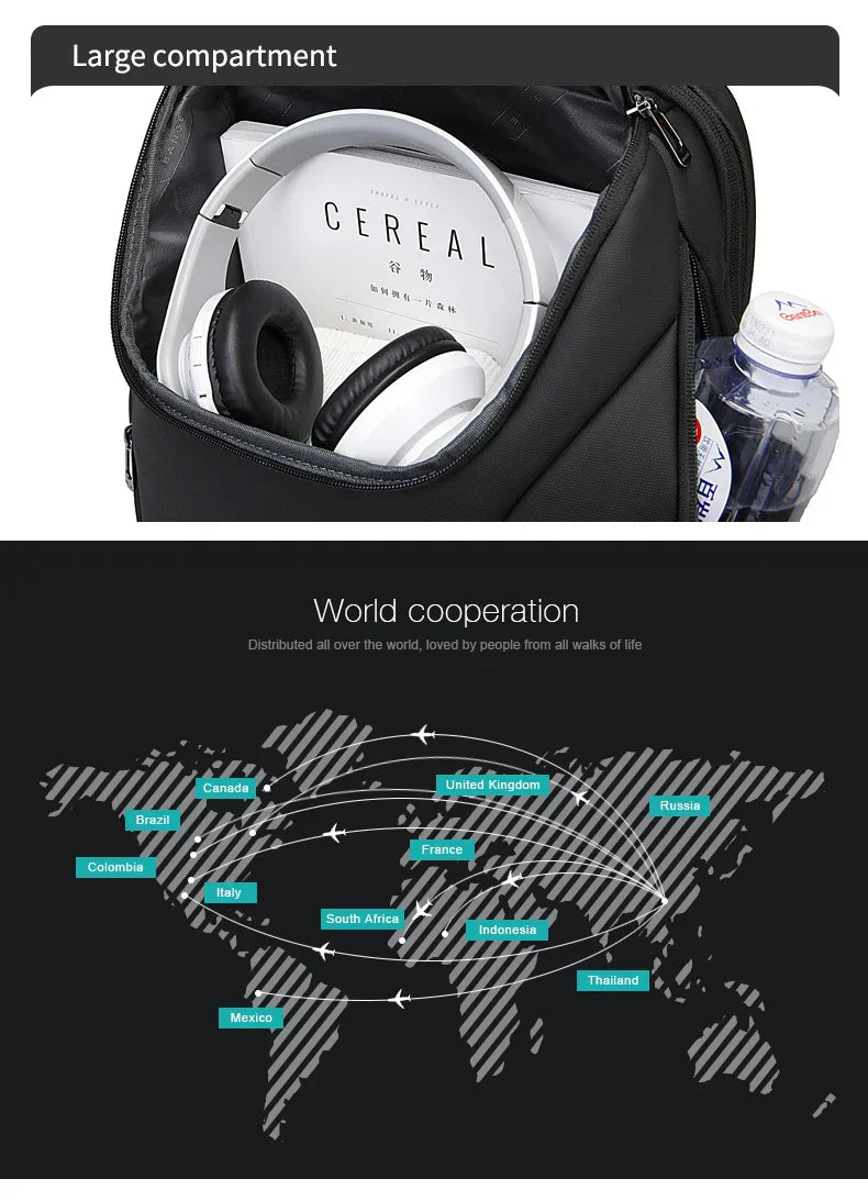 Business Backpacks Laptop 15.6 inch Multifunctional WaterProof Big Capacity Daily Work Male Backpack School Bag Mochila