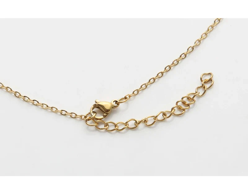 Minimalist Mother of Pearl Shell Stainless Steel Tarnish Free Initial Necklace Gold Plated Letter Necklace for Women