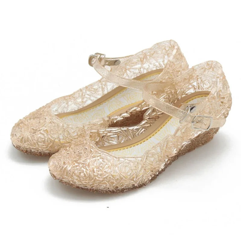 Elsa Costumes Flats Shoes Snow Queen Princess Birthday Sandals for Girls Toddler Kids