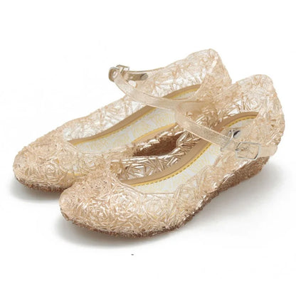 Elsa Costumes Flats Shoes Snow Queen Princess Birthday Sandals for Girls Toddler Kids