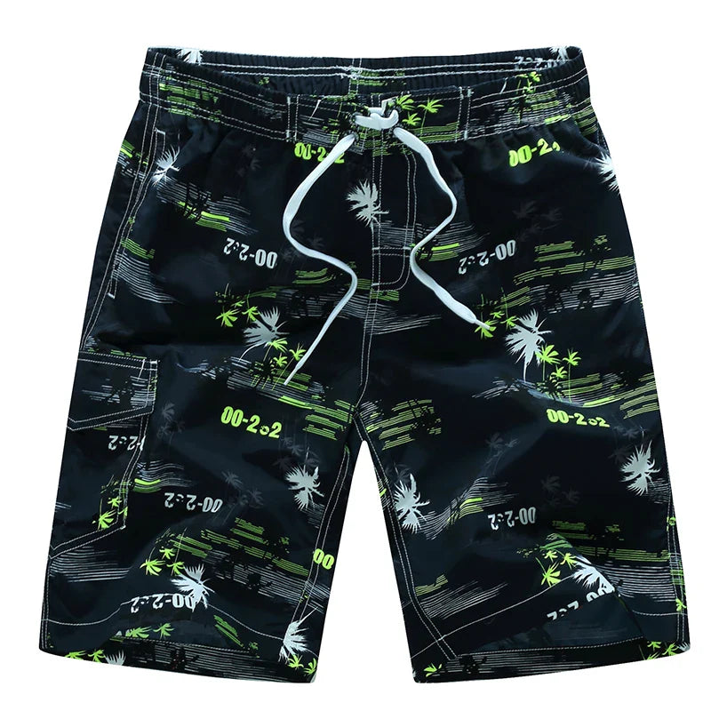 Summer Men Quick-drying Beachwear Plus Size Swimsuit Shorts Male Fashion Casual Loose Hawaii Printing Surf Board Shorts