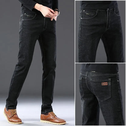 Brand  Casual Cotton Washed Clothing Jeans Masculino Jean Homme Pants Large Size Jeans Men Stretch Slim Denim Long