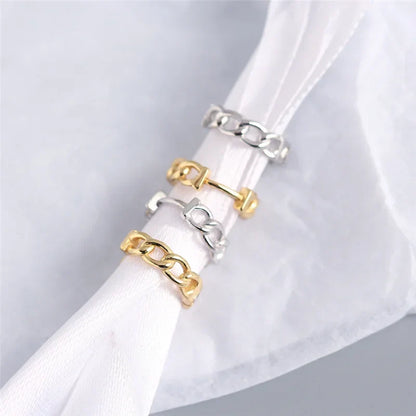 Real 100% 925 Sterling Silver Punk Hip-Hop Link Chain Gothic Studs Earrings for Fashion Women Jewelry Accessories 2022